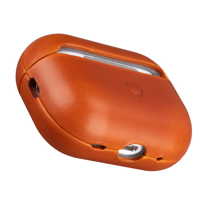 MAOGOAM Leder AirPods Pro 2 Hülle mit Knöpfen, Authentische Kristall-Pflanzenöl gewachste Lederhülle
