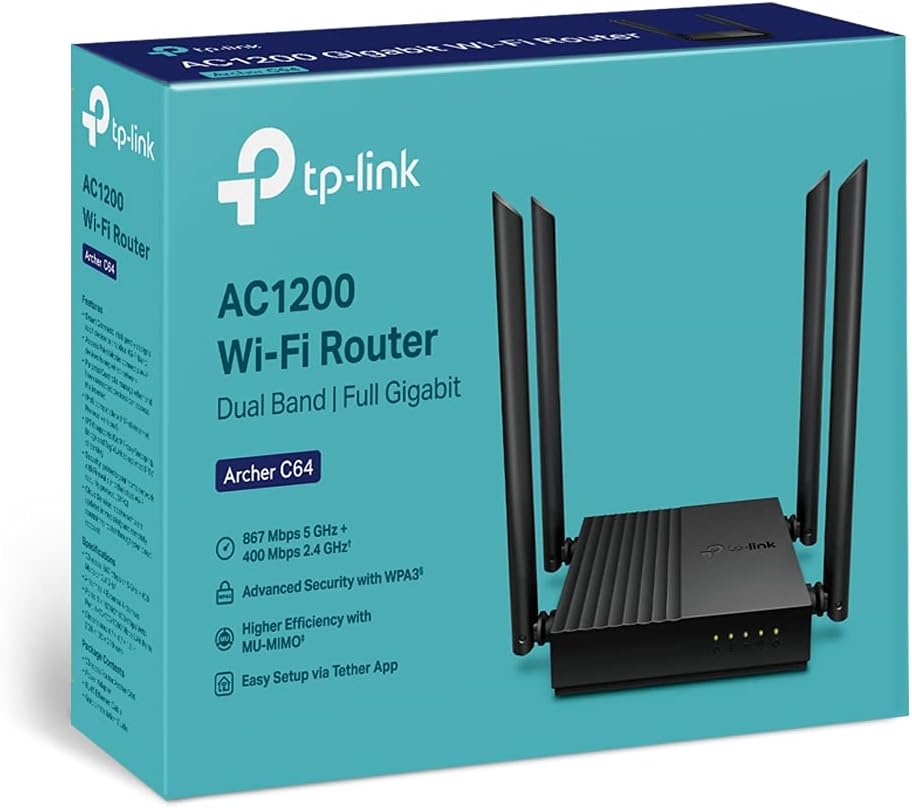 TP-LINK Archer C64 dual-Band W-Fi Router, Black