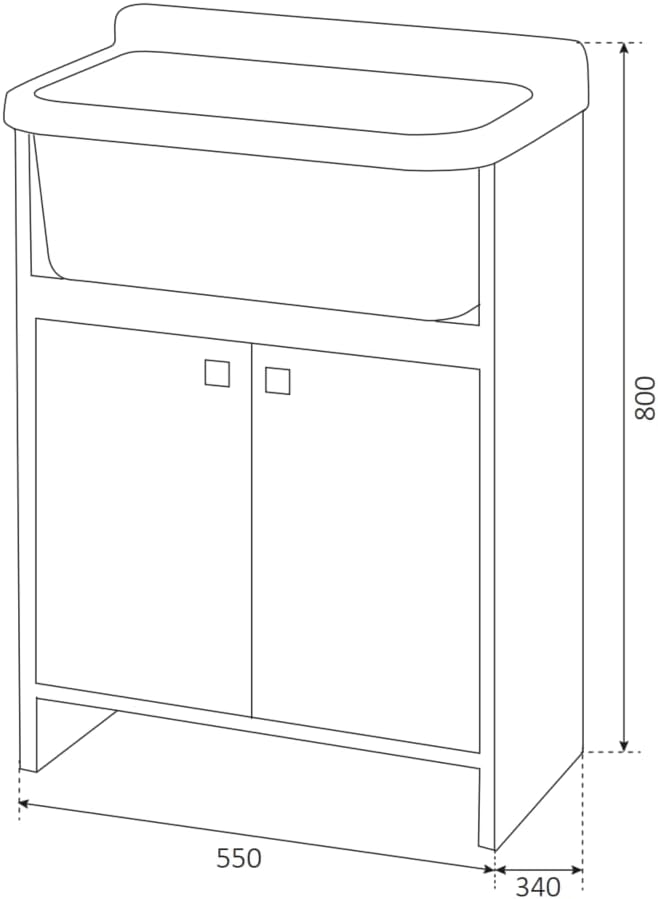 Negrari 5001PKC Spülbecken, Weiss, 55 x 35 cm