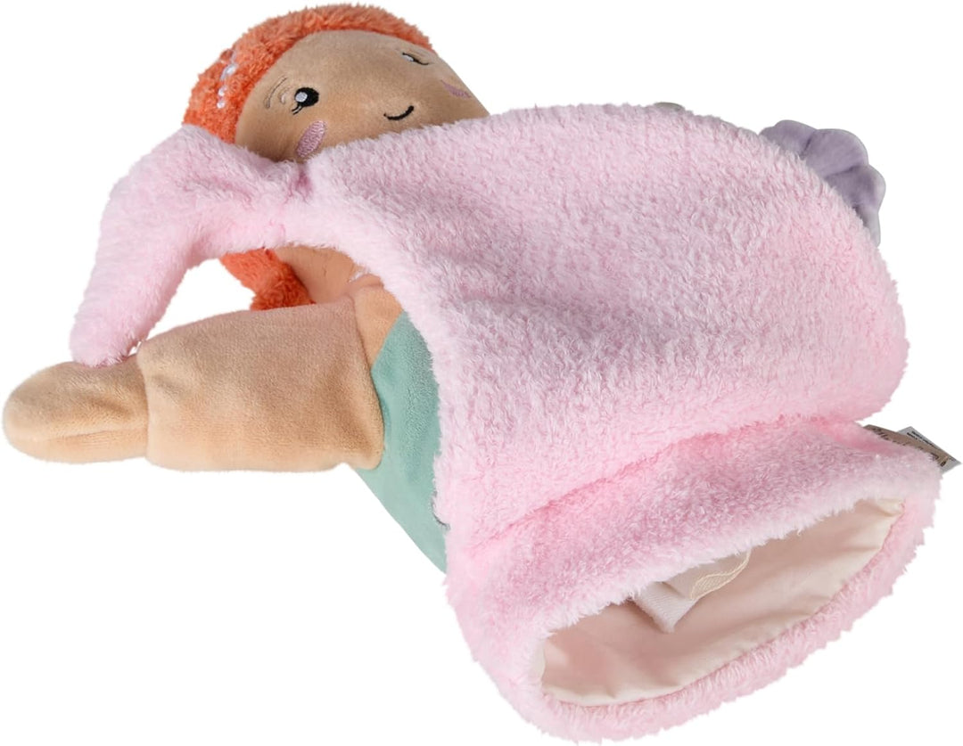 Sterntaler Handpuppe Meerjungfrau aus weichem Flausch, Kinder- und Babyspielzeug, Kopf wattiert mit