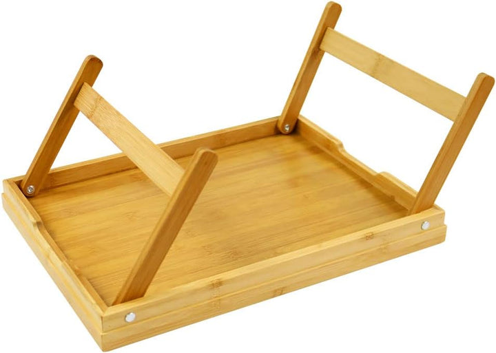Bambus Frühstückstabletts Mit Klappbaren Beinen Portable Bett Tablett Tisch Snack Servierplatten Tab
