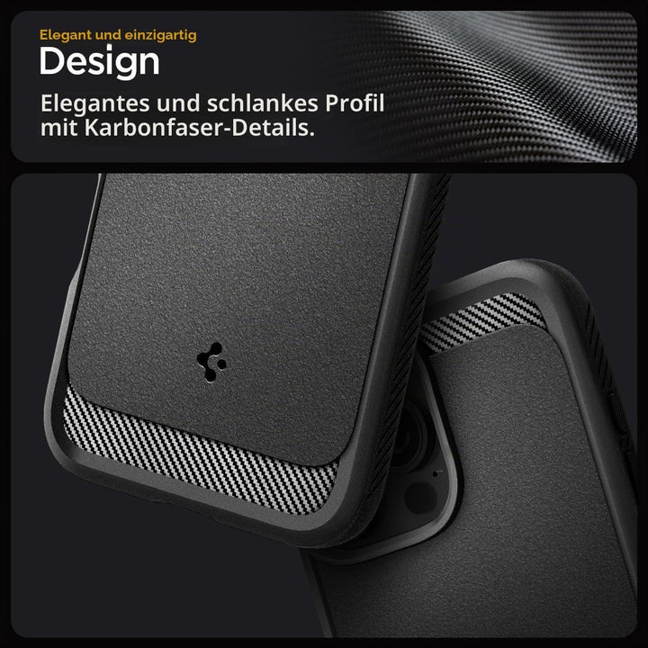 Spigen Rugged Armor MagFit Hülle für iPhone 16 Pro Max, Kompatibel mit MagSafe Zubehör -Matte Black