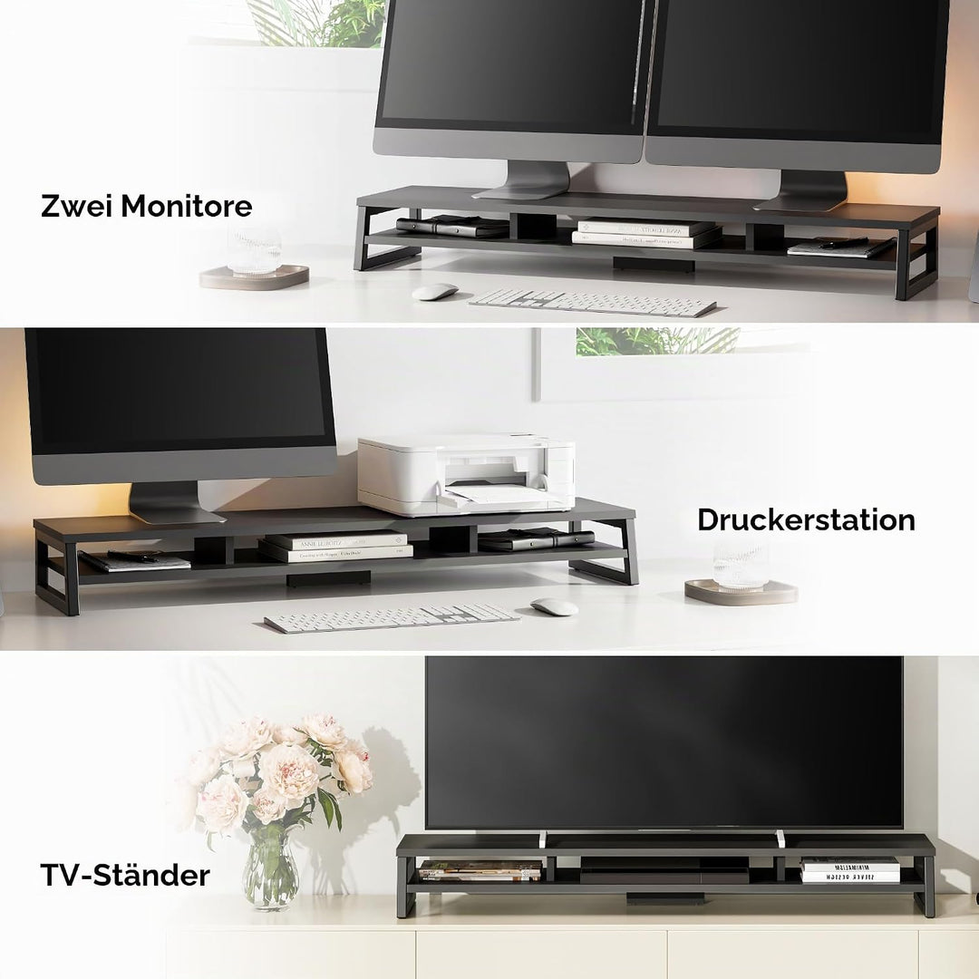 Fenge Dual Monitorständer Riser 108cm Grosse Computer Bildschirmständer für PC/Laptop/Fax/Drucker/TV