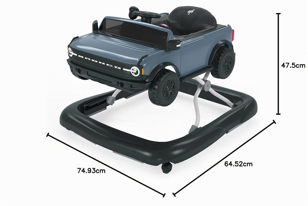 Bright Starts Ford Bronco 4-in-1 Spielmöglichkeiten Baby Lauflernwagen, Area 51 Blau, Unisex, Alter