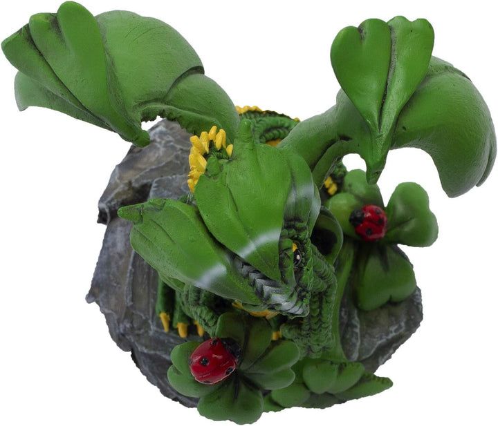 Pacific Giftware Drachen Figur Glücksklee by Stanley Morrison - Glücksbringer Klee Deko Statue Fanta