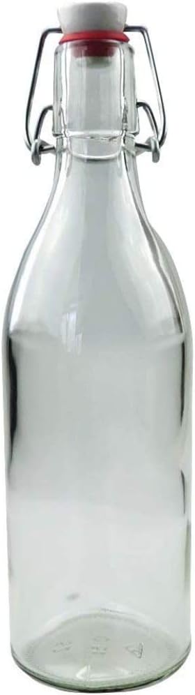 mikken 8x Glasflasche 0,5 Liter mit Bügelverschluss aus Porzellan, inkl Trichter