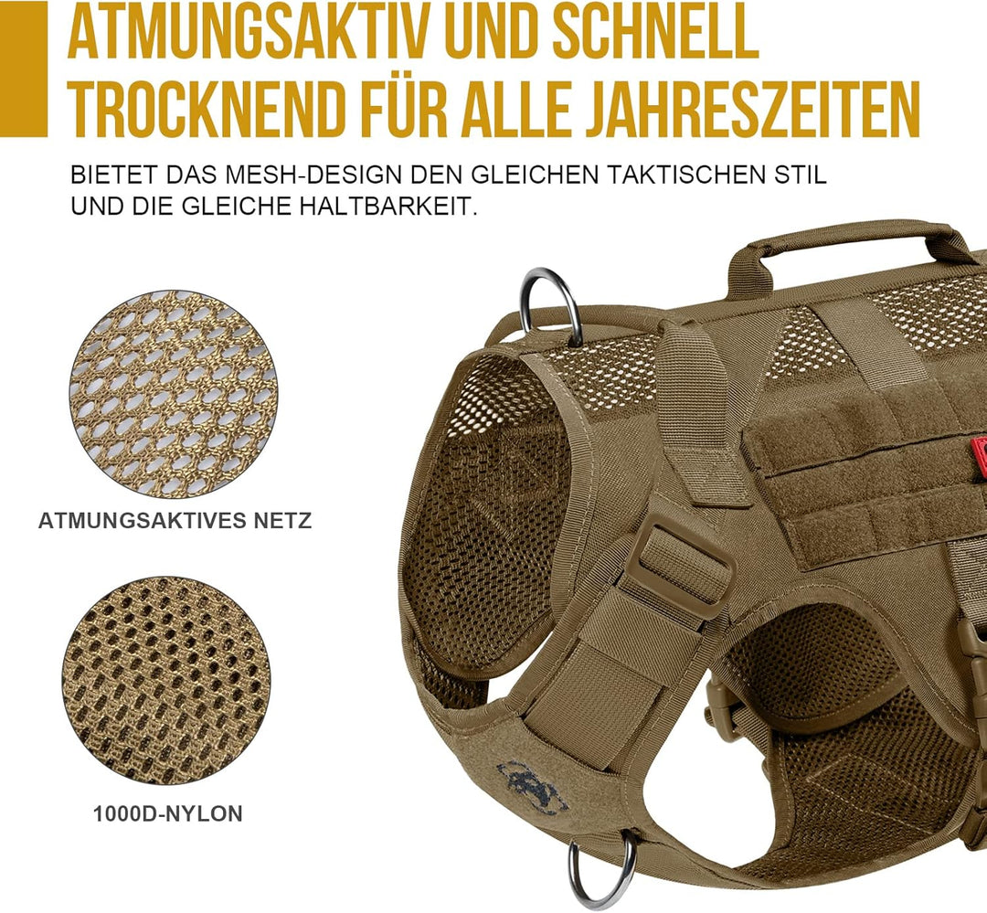 OneTigris No-Pull Hundegeschirr Ultra Atmungsaktiv für Grosse/Mittlere Hunde Einstellbar Sicherheits