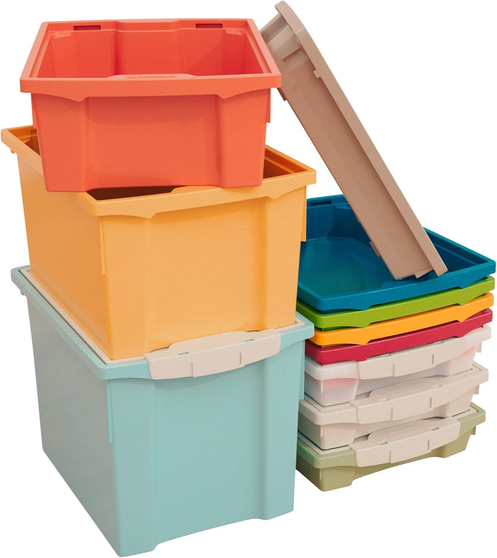 Betzold Box PRO L – robuste Baumaterial‑Box, nest‑ &amp; stapelbar Grün, Grün