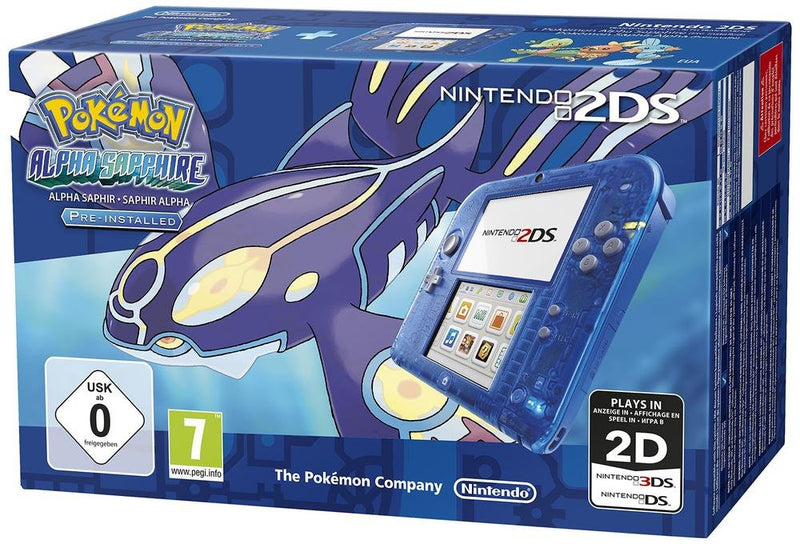 Nintendo 2DS Transparent blue Pokemon Sapphire