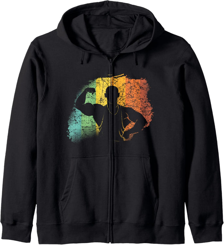 Fitnessstudio Fitness Vintage Bodybuilder Kapuzenjacke