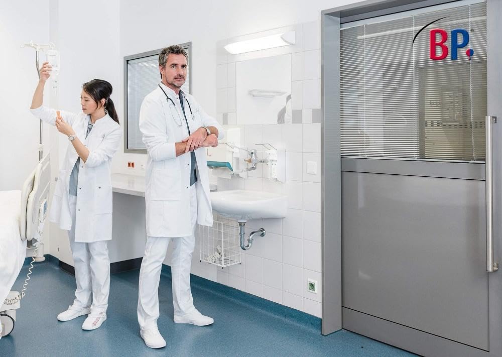 BP 1746-684-21-38n Arztkittel für Frauen, Langarm mit Stretcheinsätzen, 200,00 g/m² Stoffmischung mi