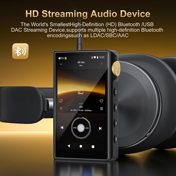 HiFi MP3 Player mit Bluetooth und WiFi, ZAQE Android 12 Hi-Res Music Player, Lossless DSD DAC Flac,