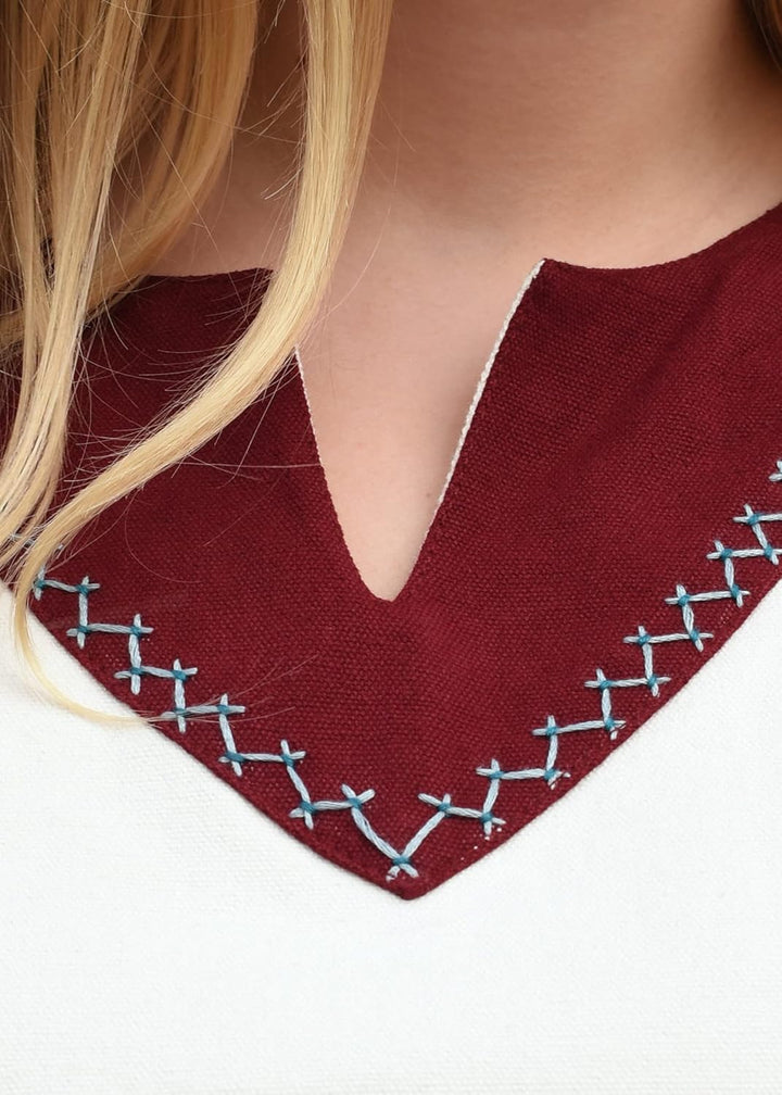 Battle-Merchant Langarm Mittelalter Kleid Jona mit Gürtel für Damen aus Baumwolle | LARP Wikingerkle