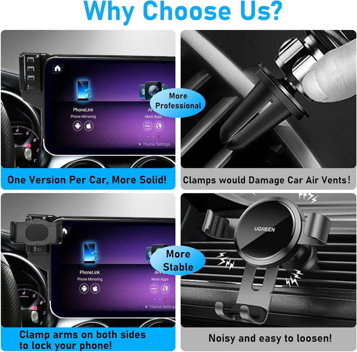 TTCR-II 10.25-in Kompatibel mit Mercedes Benz GLC Handyhalterung, Smartphone Halter für C Klasse W20