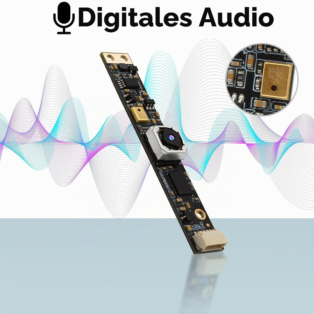 8MP USB Kamera modul mit Mikrofon, 4K 30fps Autofokus Webcam,lighburn Kamera für Laser gravuren,FOV