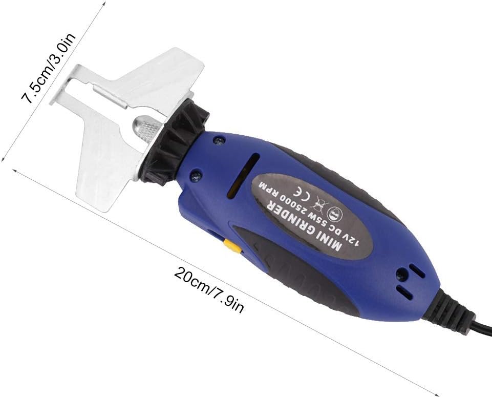 Vikye Mini Kettensägenschärfer, DC 12V 55W Elektrisch kettensägenschärfer Kit Kettensägenschleifschl