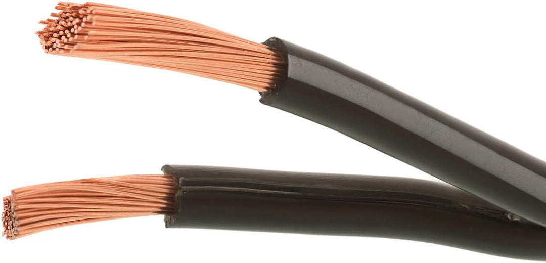50m - 2x4mm² Lautsprecherkabel schwarz - OFC Kupferkabel für HiFi/Audio - 99,99% Kupfer Boxenkabel m