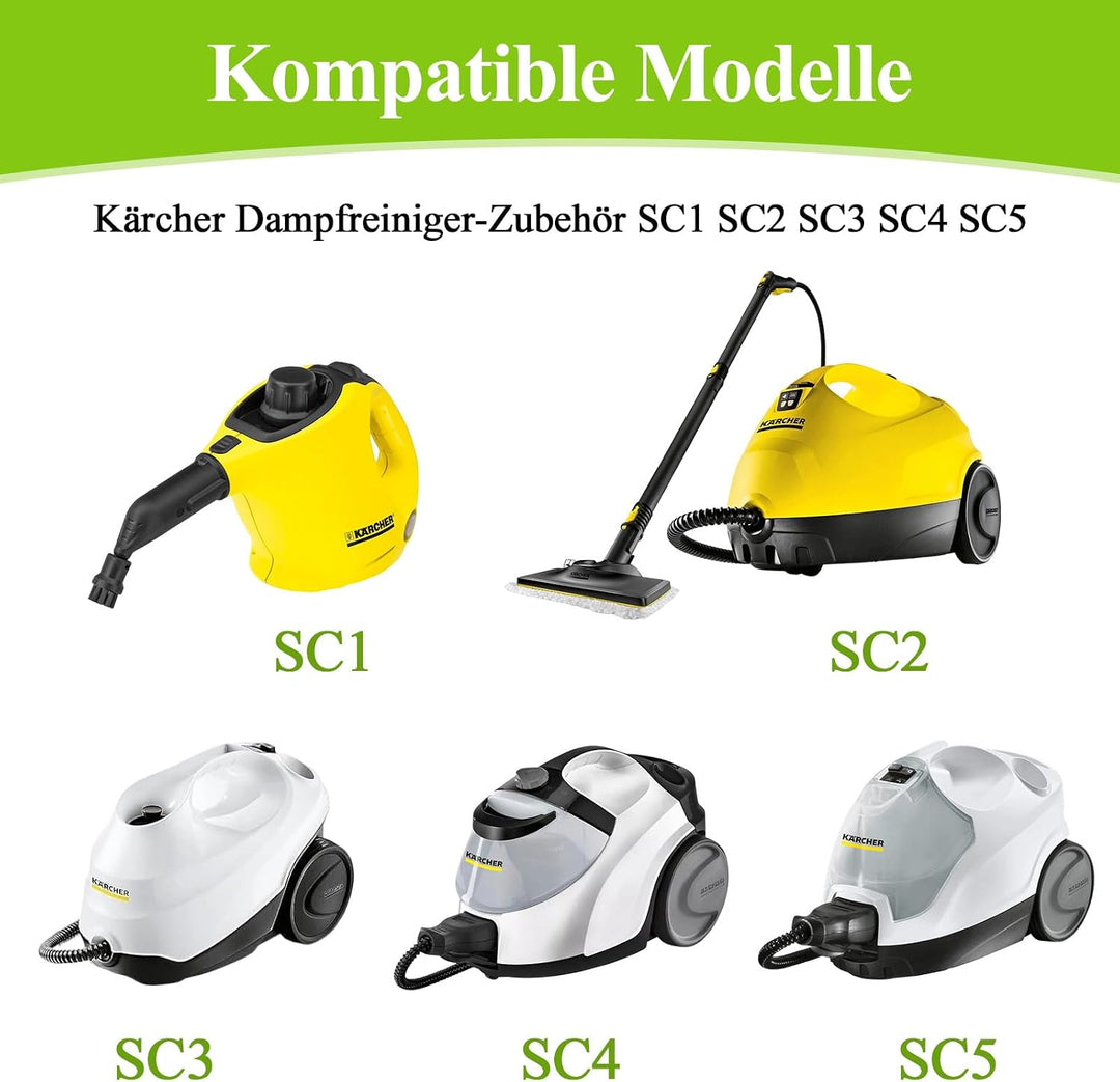 12 Stück Dampfreiniger Zubehör, Kompatibel mit Kärcher Dampfreiniger Zubehör SC1 SC2 SC3 SC4 SC5, Ru