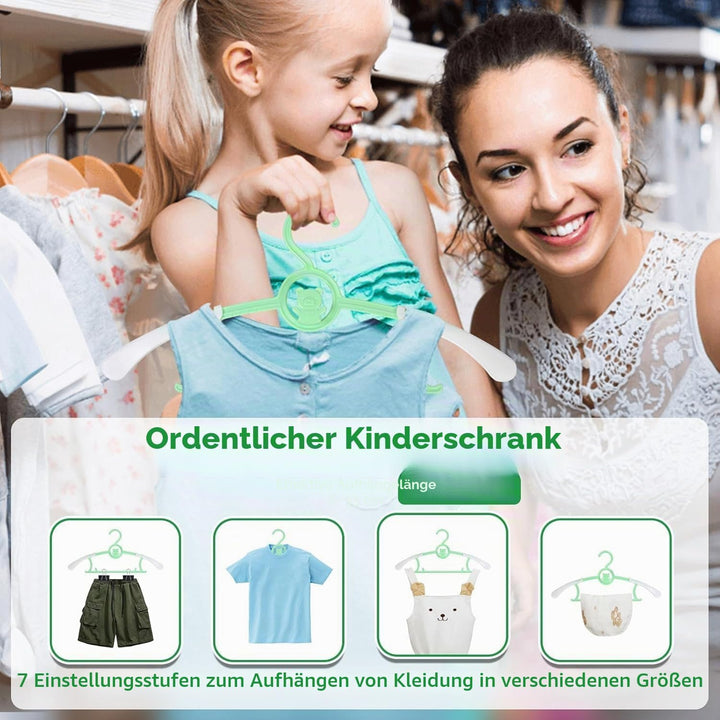 HGYZE Baby Kleiderbügel Kinder Antirutsch, 29-37cm Ausziehbare Kinderkleiderbügel, 20 Stück Kleiderb