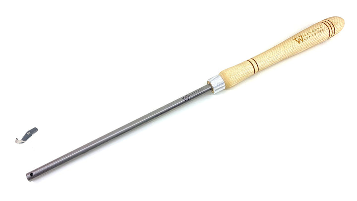 Wiedemann Ausdrehhaken klein gekröpft mit Halterstange für Drechsler drechseln, Woodturner Woodturni