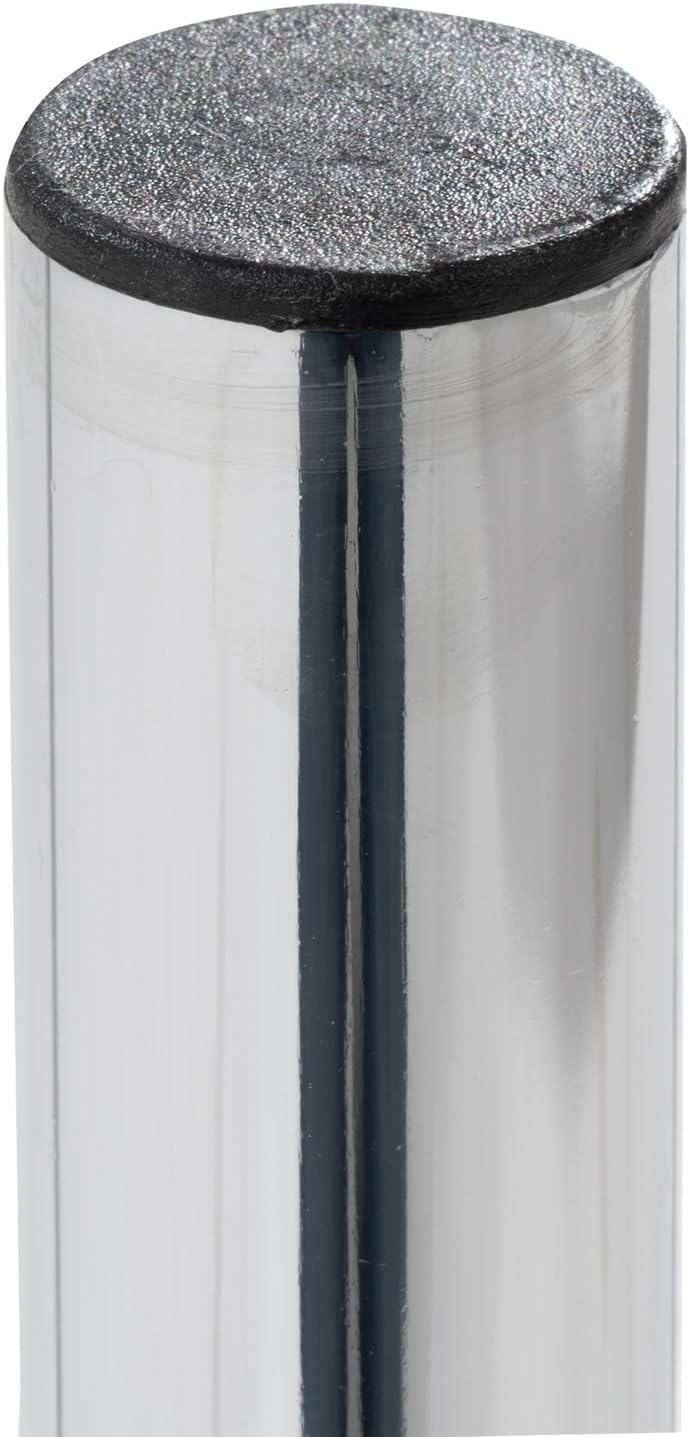 Sitzhocker 2er Set - Stapelbar - Belastbar bis 90 kg - 36x47x36 cm - Schwarz - Chromfarben - Metall