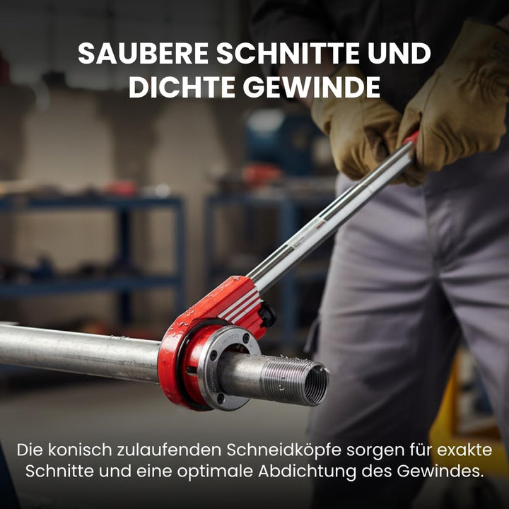 WALTER Gewindeschneidkluppensatz 6-tlg. | Gewindeschneider Set für Rohre (½", ¾", 1", 1¼") Aussengew