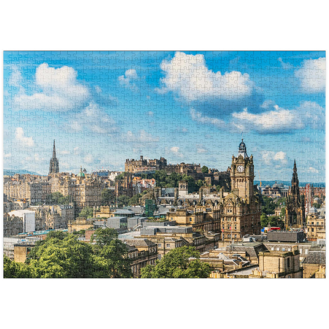Edinburgh Castle, aus dem Blick von Carlton Hill - Premium 1000 Teile Puzzle - MyPuzzle Sonderkollek