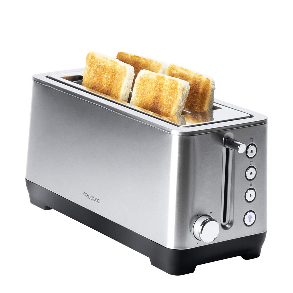 Cecotec Toaster BigToast Extra Double. 2 extra breite lange Steckplätze, Leistung 1600 W, 4 voreinge