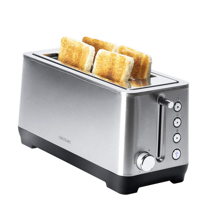 Cecotec Toaster BigToast Extra Double. 2 extra breite lange Steckplätze, Leistung 1600 W, 4 voreinge