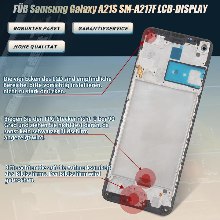 RongZy Ersatz Display Kompatibel für Samsung Galaxy A21S SM-A217F Touchscreen Bildschirm Digitizer G