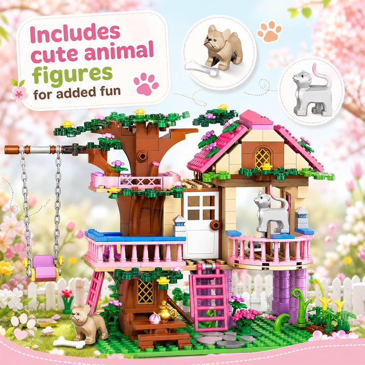 CSNRHG Dream Tree House Friends Bauset 504 Teile Konstruktionsspielzeug Geschenke für Erwachsene, Dr