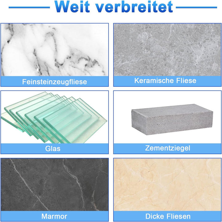 Surfou Diamantbohrer, Fliesenbohrer Set tlg. 5, 6, 8, 10, 12 mm Feinsteinzeug Diamant Fliesen Bohrer