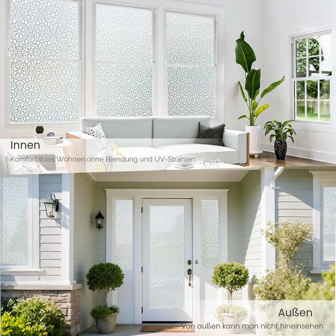 Lifetree Fensterfolie Blickdicht Selbsthaftende Sichtschutzfolie Fenster Dekofolie Privatsphäre Stat