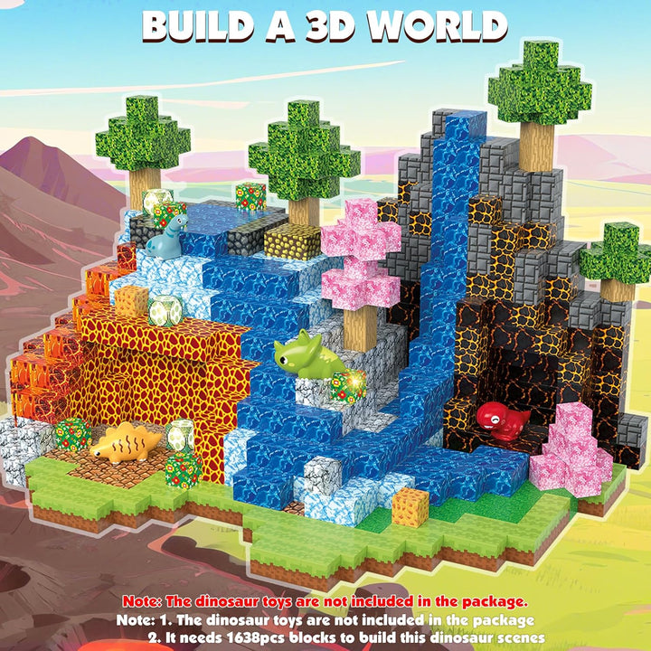 Magnetische Bausteine 100 Stück Baue 3D Dinosaurier Welt Magnet Building Blocks Spielzeug Geschenke