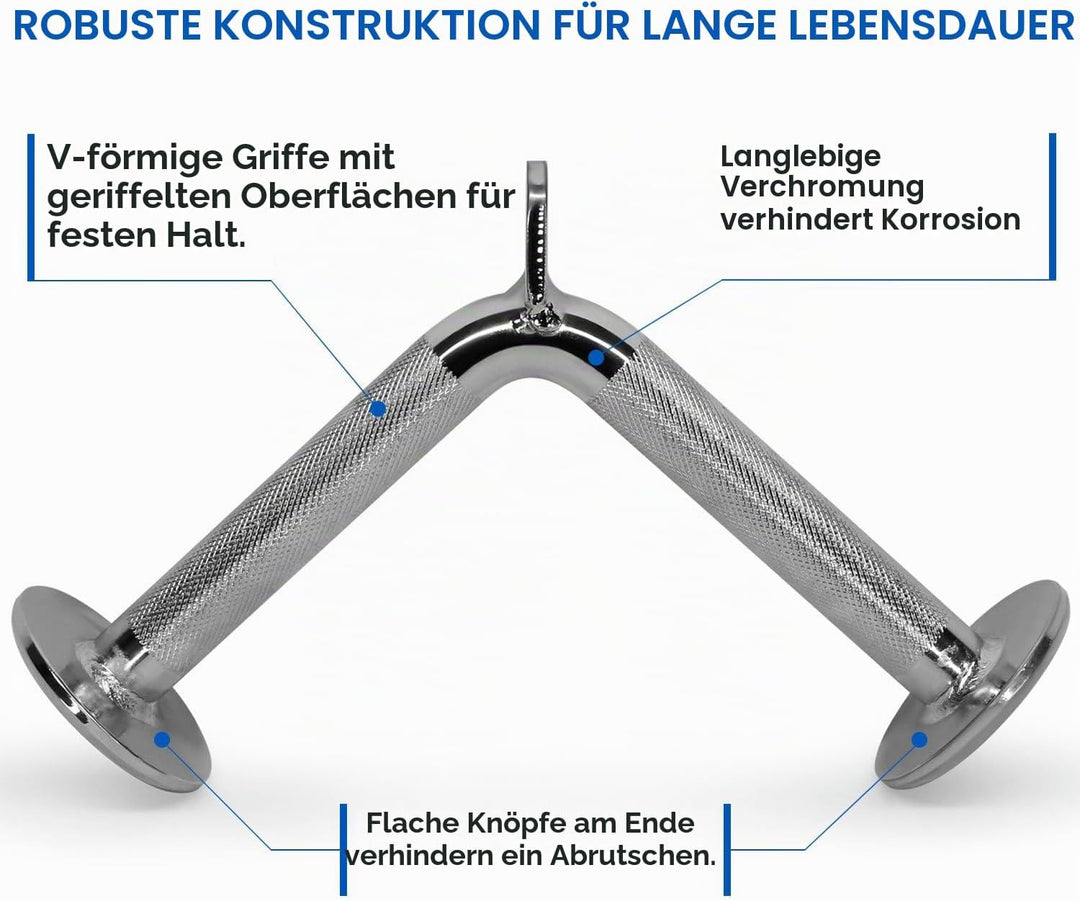 Yes4All LAT-Pull-Down-Kabelaufsatz, Trizeps-Pressstange, V-förmige Stange mit Diamant-Rändelgriff, B