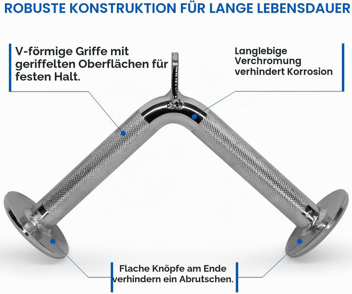 Yes4All LAT-Pull-Down-Kabelaufsatz, Trizeps-Pressstange, V-förmige Stange mit Diamant-Rändelgriff, B