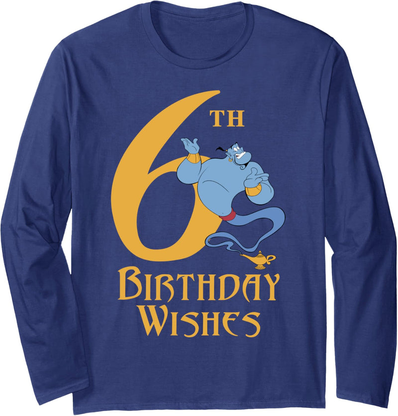 Disney Aladdin Genie 6th Birthday Wishes Langarmshirt