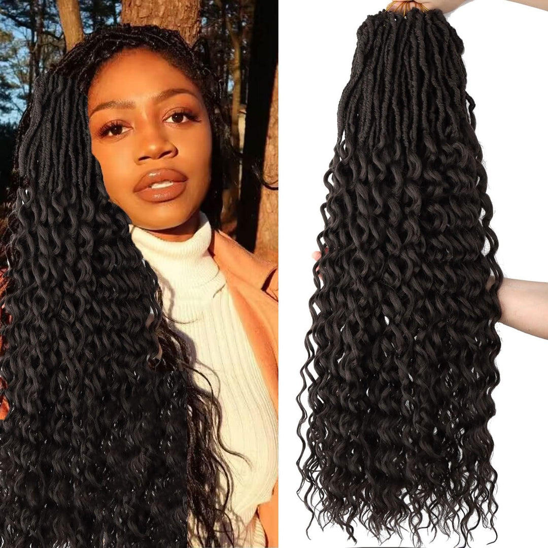 6Packs Faux Locs Häkeln Haar Mit Lockigen Enden 24Inch Weiche Locs Vorgeschleifte Göttin Locs Häkeln