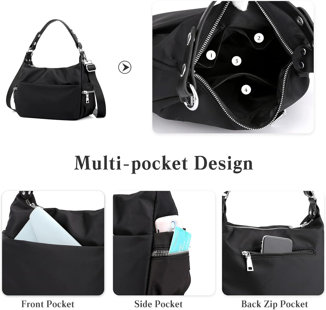 PORRASSO Casual Umhängetasche Nylon Schultertasche Damen Multi Tasche Handtasche Mädchen Crossbody B