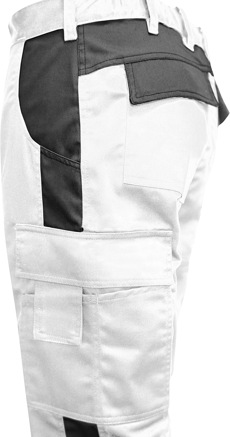 strongAnt Shorts Stretch Berlin Pro Herren Sommer Arbeitshose kurz Cargo Outdoor Grau-Shwarz-Weiss 6