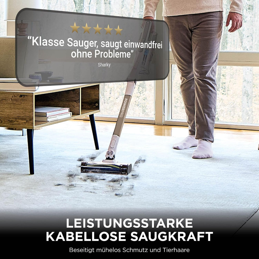 Shark PowerPro Akku-Staubsauger freistehend, bis 50 Min. Laufzeit, kabellos, beutellos, für Tierhaar