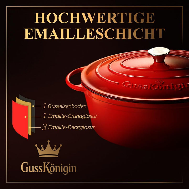 Bräter Gusseisen 37cm (XXL)– Gusseisen-Topf &amp; Schmortopf mit Deckel/Cocotte –Bräter &amp; Schmortöpfe, B