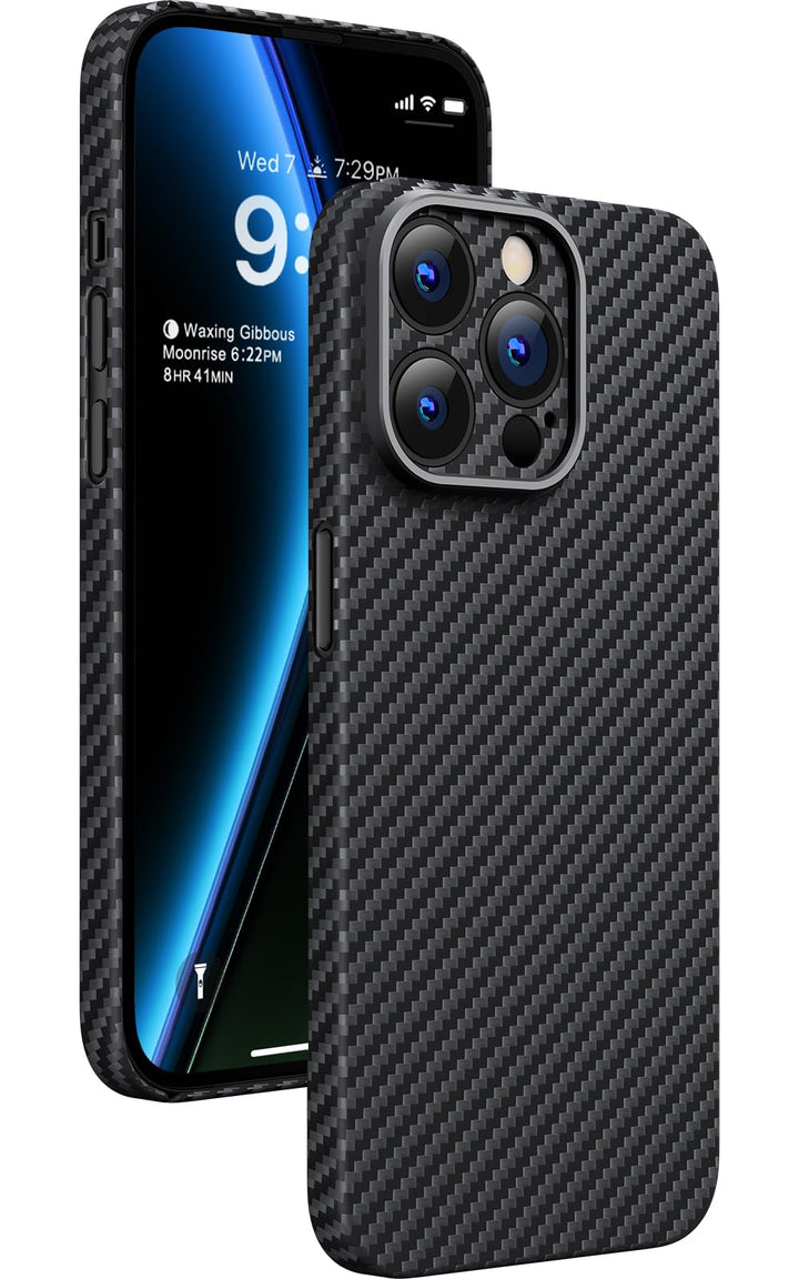 memumi Carbon Hülle für iPhone 15 Pro, 0,5 mm Superdünne, Hülle aus echter Aramidfaser [100% Aramidf