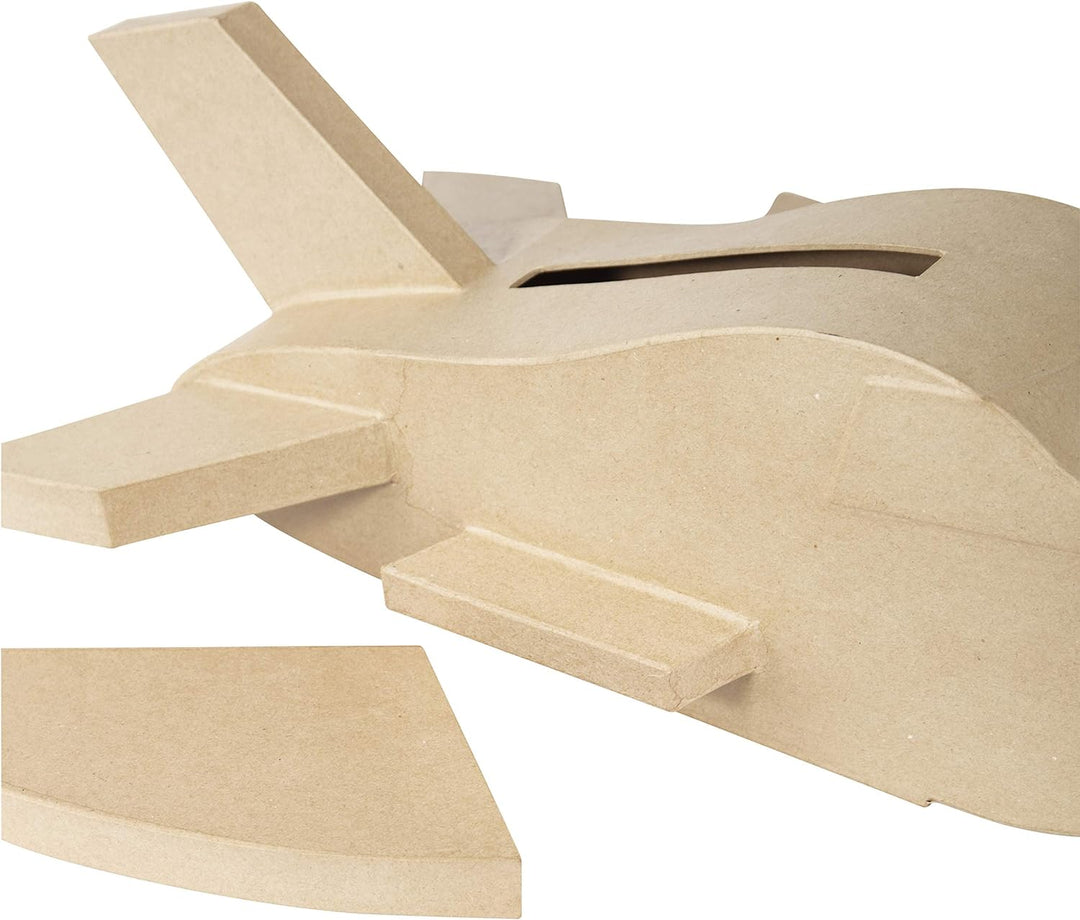 Décopatch EV019C - Urne/Briefbox aus Pappmaché, Flugzeug 55x20cm, 1 Stück, Flugzeug