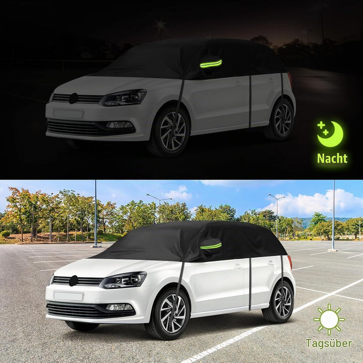 Autoabdeckung Wasserdicht Ersatz für VW Polo MK5 MK6 Hatchback 2009-2023, Halbgarage, Autohülle Auto