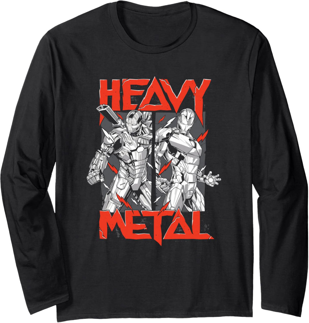 Marvel Avengers War Machine and Iron Man Heavy Metal Langarmshirt