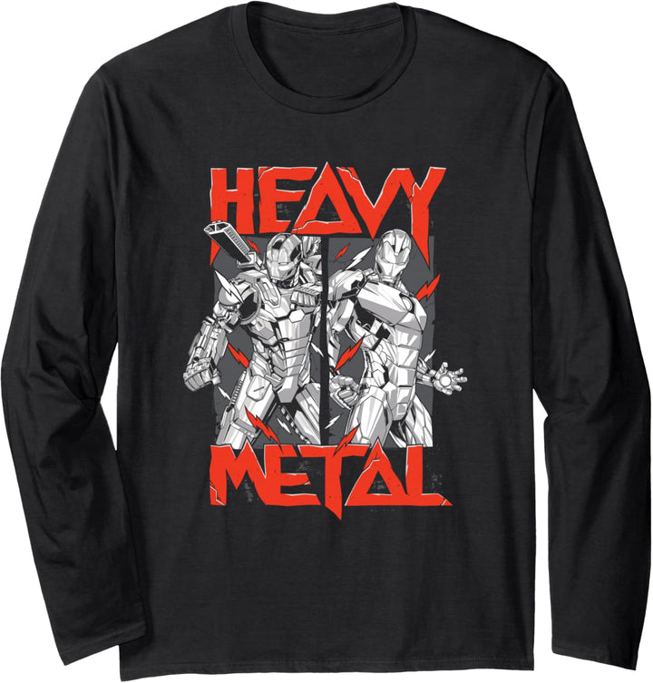 Marvel Avengers War Machine and Iron Man Heavy Metal Langarmshirt