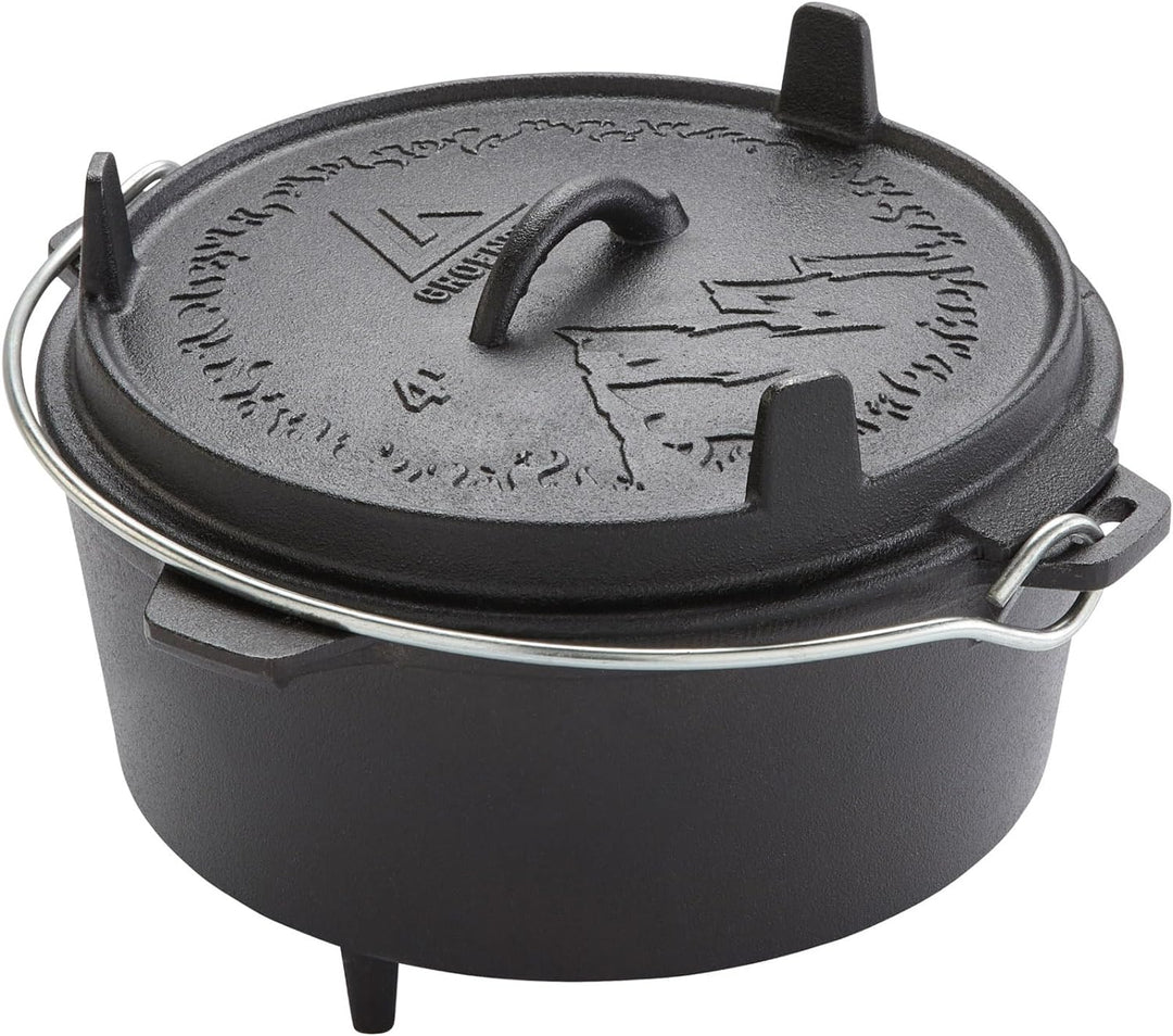 Groenberg Askja Gusseisen Topf Dutch Oven Feuertopf Kochtopf mit Deckel 4L 4 L, 4 L