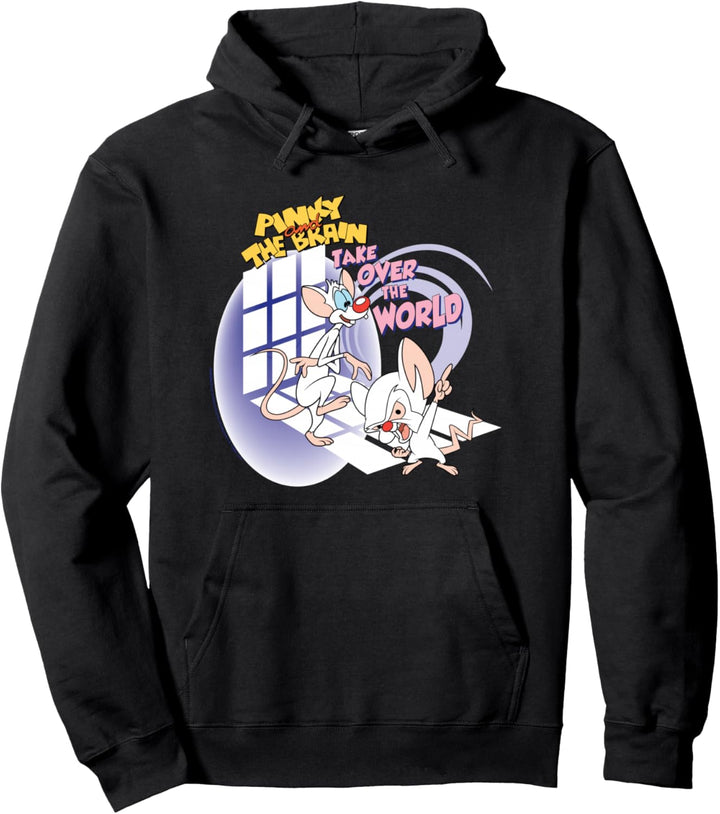 Animaniacs Pinky and the Brain Take Over the World Pullover Hoodie