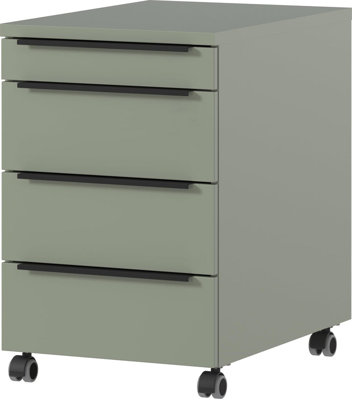 Germania Rollcontainer 4377-628, in Taupegrün, mit Utensilienfach, 42 x 63 x 60 cm (BxHxT), Taupegrü